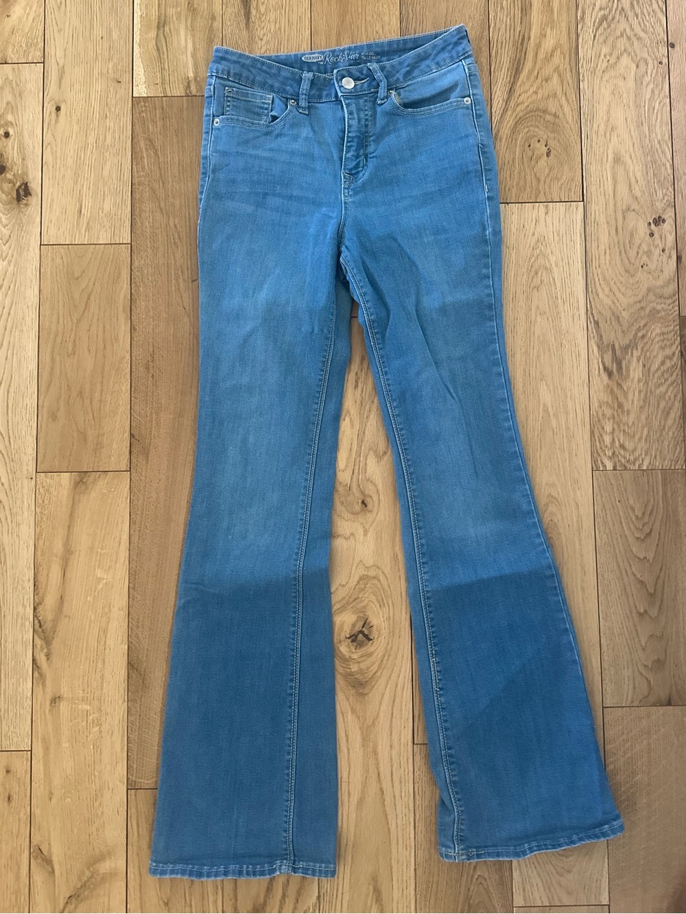 Old Navy Rock Star Light Blue High Rise Flare Jeans